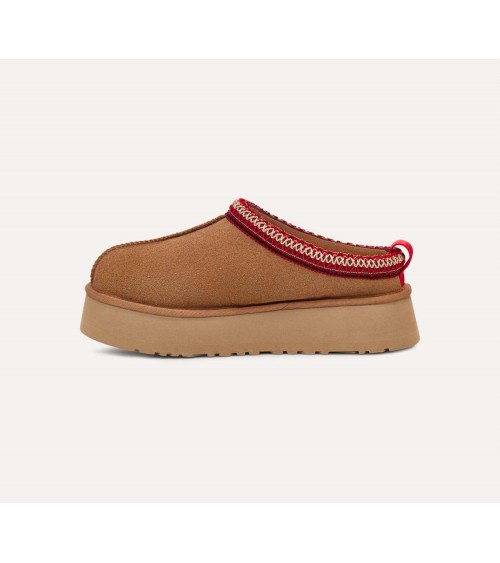 UGG Zueco Serraje Mujer Tazz Color Avellana Suela Plataforma