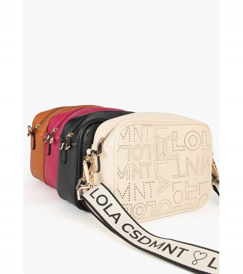 Lola Casademunt Bolso Bandolera Troquelado para Mujer en Color Crudo - Poliuretano | Lázaro Zapaterías Modelo