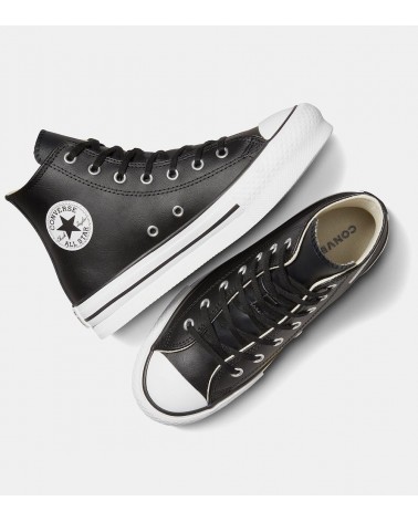 Vista superior de las Converse Chuck Taylor All Star Lift Leather Alta, mostrando la plantilla y el diseño interior.