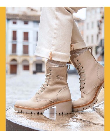 Panama Jack Mujer Padma Botas Piel Beige Forro Pelo