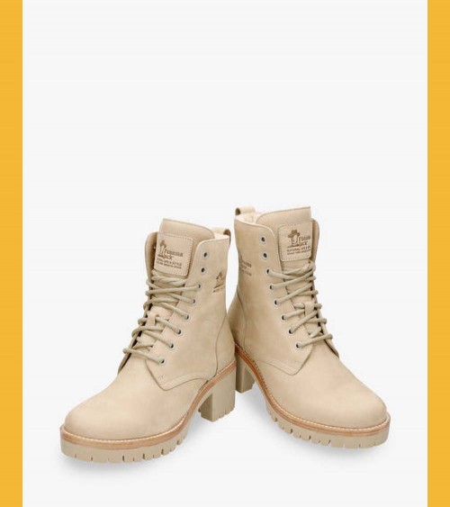 Panama Jack Mujer Padma Botas Piel Beige Forro Pelo