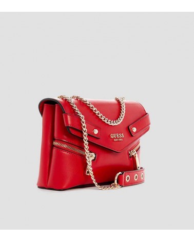 Detalle lateral Guess Bolso Bandolera Rojo Mujer Cuero Sintético