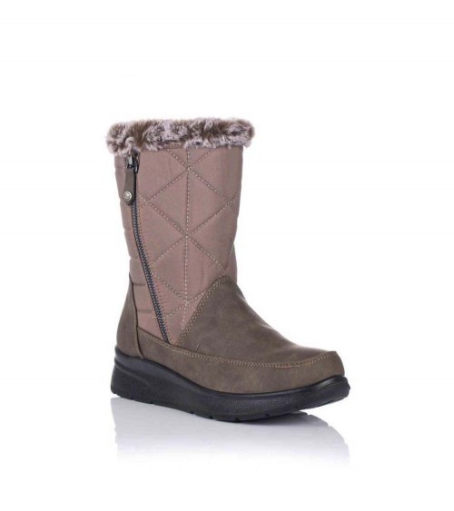 Mysoft  Botas con cuña - Confort System Mujer Taupe