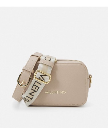 Bandolera Valentino Bags beige con correa ajustable.