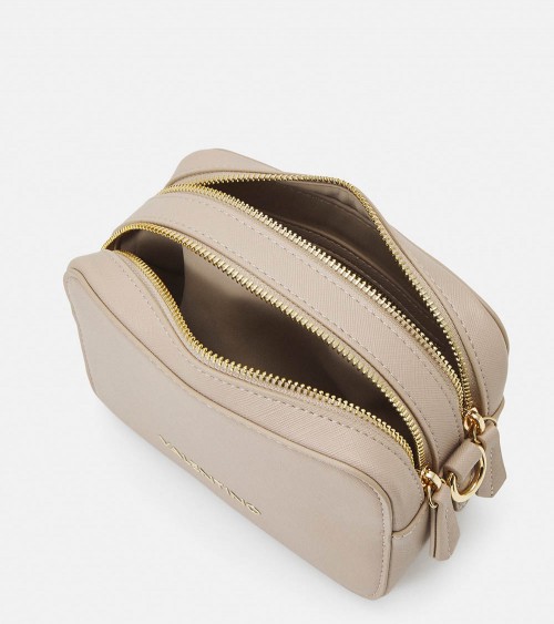 Bandolera Valentino Bags beige con correa ajustable.