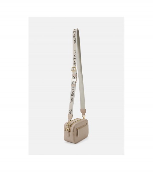 Bandolera Valentino Bags beige con correa ajustable.