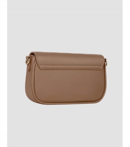 Vista frontal del bolso Valentino Miramar VBS7UE02G en beige con correa ajustable.