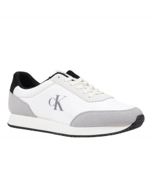 Zapatillas Calvin Klein Retro Runner Iconic para hombre en blanco y gris.