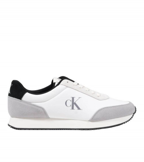 Zapatillas Calvin Klein Retro Runner Iconic para hombre en blanco y gris.