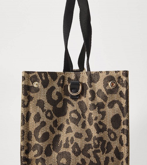 LiuJo Bolso Mujer Marrón con Print Animal - Algodón